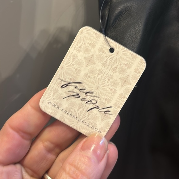 NWT free people faux leather black skirt - Picture 3 of 5